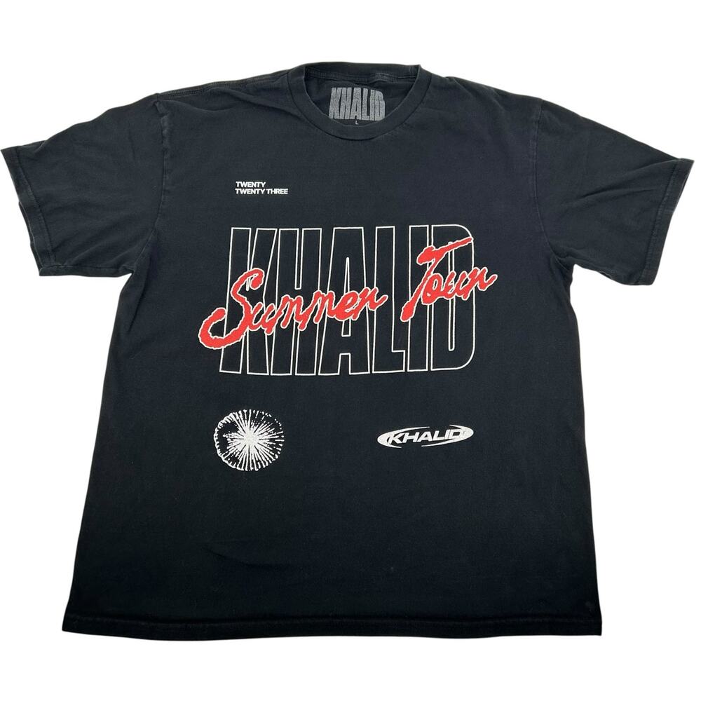 Khalid Summer Tour 2023 Black Graphic T-Shirt Concert Dates Mens X-Large 915